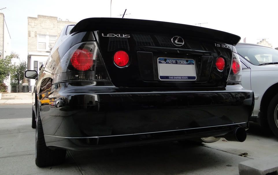 NY FS IS300 OEM Taillights, Black/Dark Chrome, Glossy Black